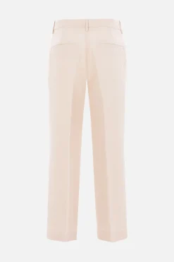 pantalone cropped flare in viscosa e lana