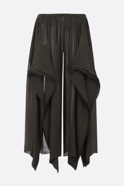 pantalone cropped in georgette