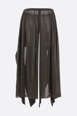 pantalone cropped in georgette
