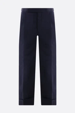 pantalone cropped in grain de poudre tecnico