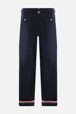 pantalone cropped in grain de poudre tecnico