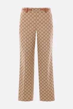 pantalone cropped in tessuto GG con Morsetto