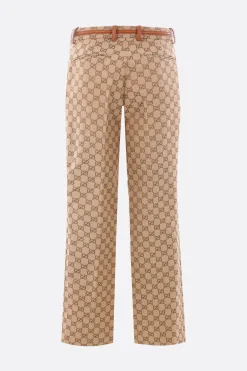 pantalone cropped in tessuto GG con Morsetto