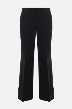 pantalone cropped in twill di lana