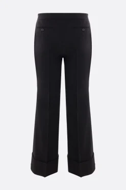 pantalone cropped in twill di lana
