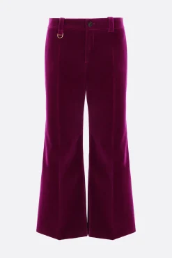 pantalone cropped in velluto