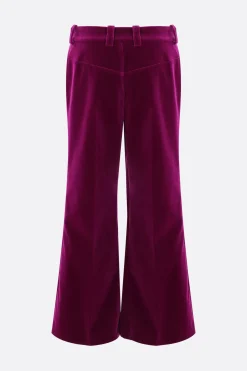 pantalone cropped in velluto