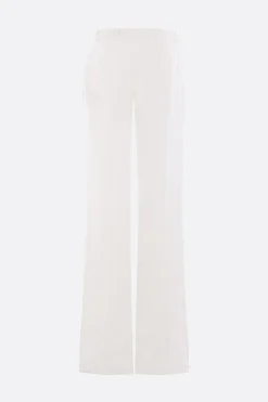 pantalone flare a vita alta in crepe