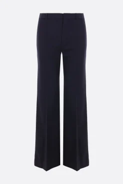 pantalone flare in lana stretch