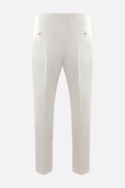 pantalone in cotone stretch con pinces