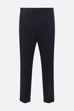 pantalone in cotone stretch con pinces