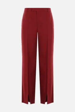 pantalone in lana con spacchi
