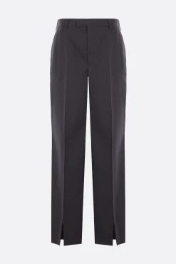 pantalone in lana con spacchi
