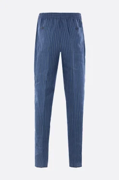 pantalone in lino a righe