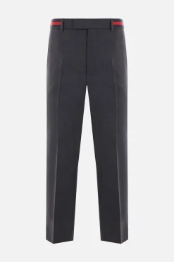 pantalone in misto lana con nastro Web