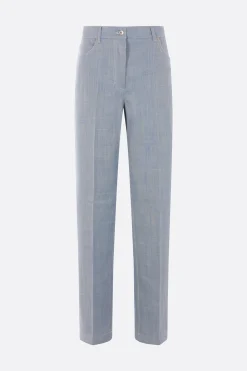 pantalone in misto lana, seta e lino