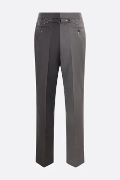 pantalone in twill con cuciture a contrasto