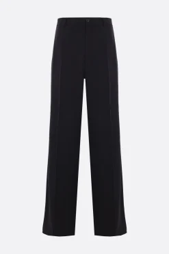 pantalone in twill di misto lana
