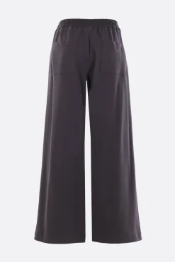 pantalone jogging a gamba ampia in jersey