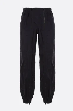 pantalone jogging in nylon increspato con zip
