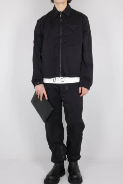 pantalone jogging in nylon increspato con zip