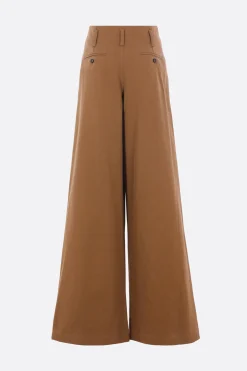 pantalone palazzo in tela di cotone