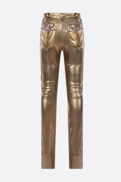 pantalone skinny-fit in maglia metallica Oroton