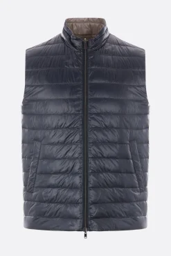 piumino smanicato reversibile in nylon ultralight