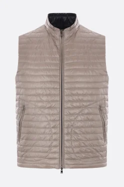 piumino smanicato reversibile in nylon ultralight