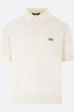 polo in cotone placca logo