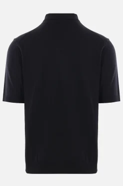 polo in lana intarsio logo