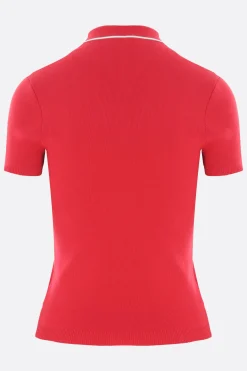 polo in maglia di cotone decorato con ciliegie