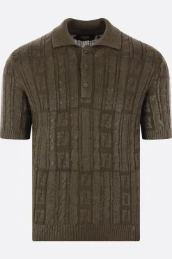 polo in maglia di misto lana FF