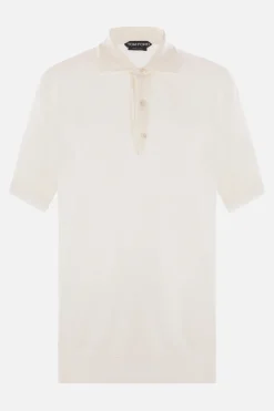 polo in rete di seta e cotone