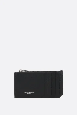 porta carte con zip Fragments in pelle Grain de Poudre