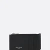 porta carte con zip Fragments in pelle Grain de Poudre