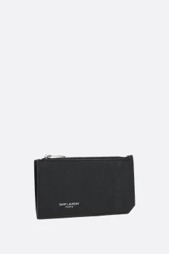 porta carte con zip Fragments in pelle Grain de Poudre