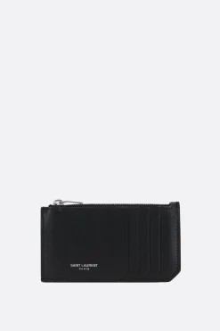 porta carte con zip Fragments in pelle liscia