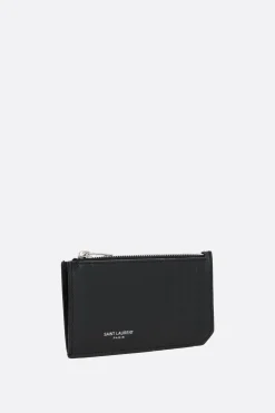 porta carte con zip Fragments in pelle liscia