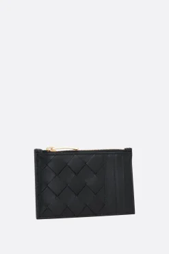 porta carte con zip in Intrecciato nappa