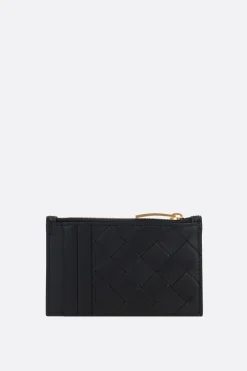 porta carte con zip in Intrecciato nappa