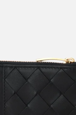 porta carte con zip in Intrecciato nappa
