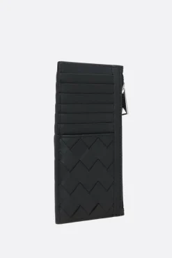 porta carte con zip in Intrecciato VN