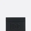 porta carte DG Logo in pelle martellata