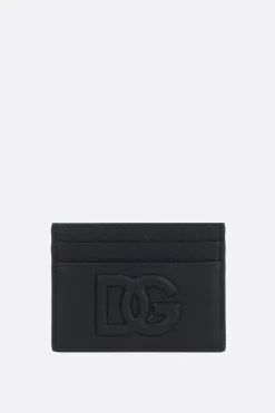 porta carte DG Logo in pelle martellata