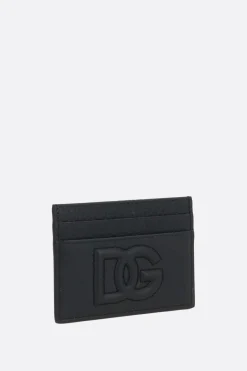 porta carte DG Logo in pelle martellata
