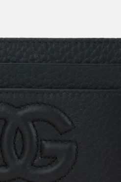 porta carte DG Logo in pelle martellata