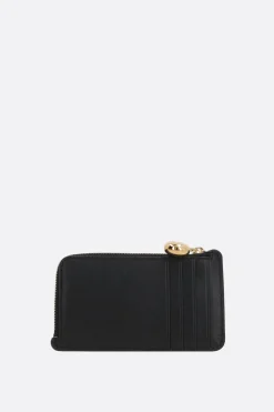 portacarte con zip Pebble in nappa