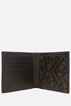 portafogli billfold in pelle liscia e canvas resinato