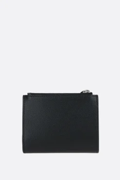 portafogli compatto Saint Laurent Paris in pelle Grain de Poudre